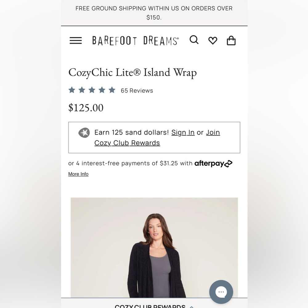 Barefoot dreams Cozychic Lite Island Wrap